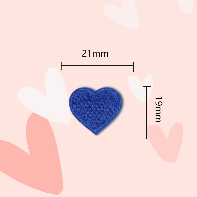 15 Colors Love Heart Self-Adhesive Embroidered Patches 30 Pack(Small + Large)
