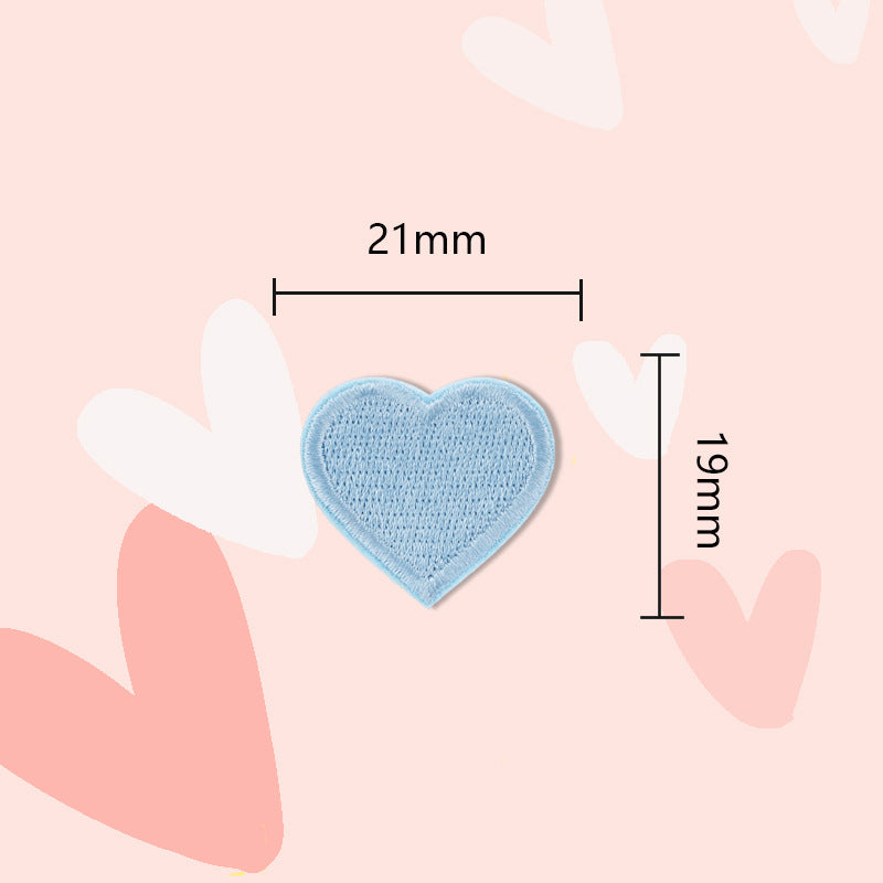 15 Colors Love Heart Self-Adhesive Embroidered Patches 30 Pack(Small + Large)