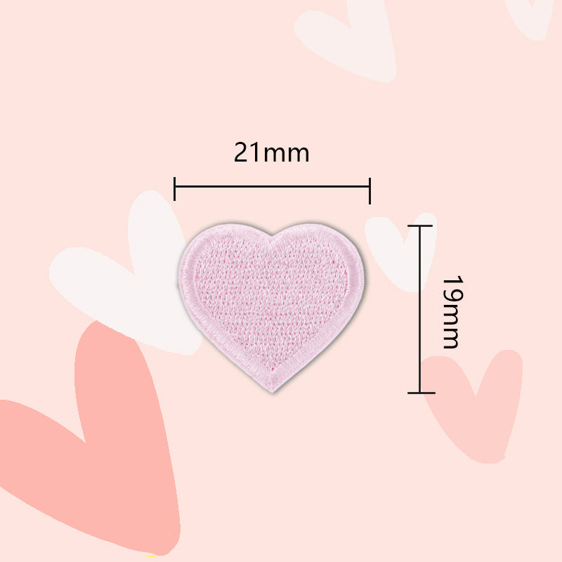15 Colors Love Heart Self-Adhesive Embroidered Patches 30 Pack(Small + Large)