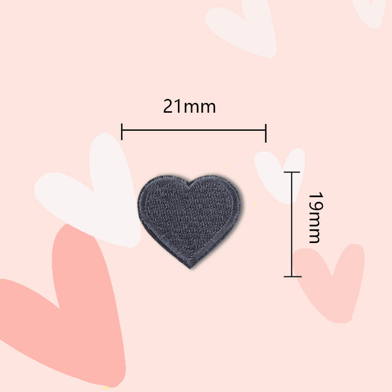 15 Colors Love Heart Self-Adhesive Embroidered Patches 30 Pack(Small + Large)
