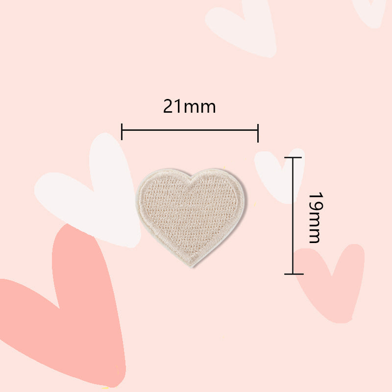 15 Colors Love Heart Self-Adhesive Embroidered Patches 30 Pack(Small + Large)