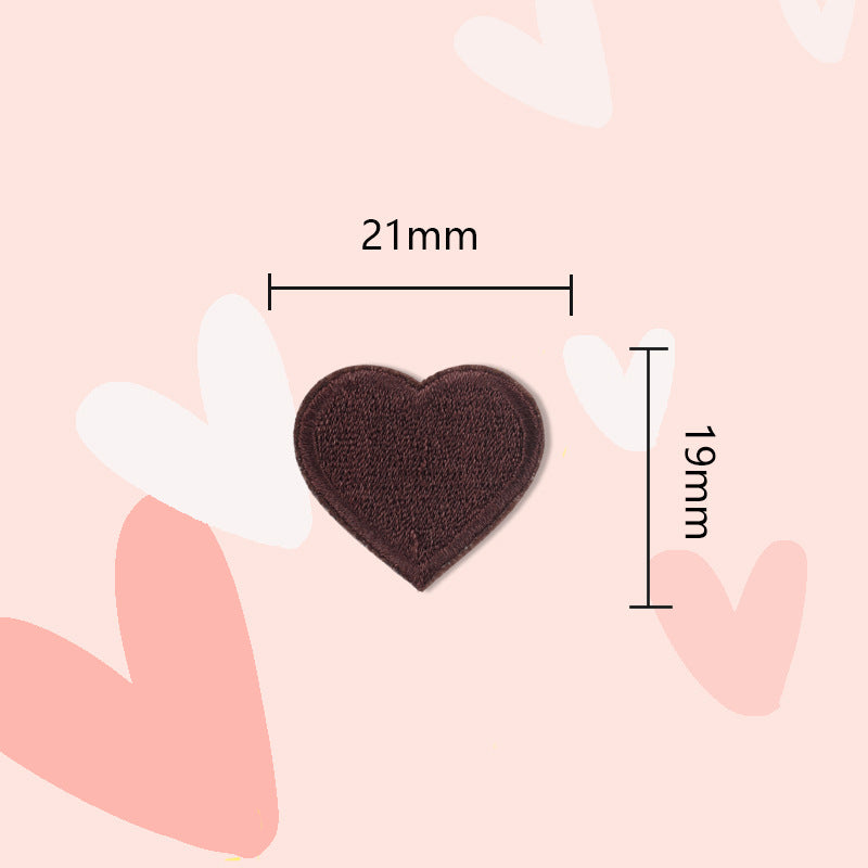 15 Colors Love Heart Self-Adhesive Embroidered Patches 30 Pack(Small + Large)