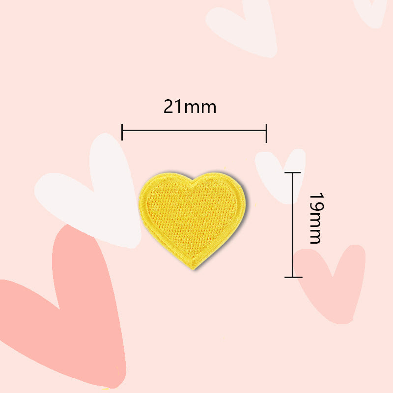 15 Colors Love Heart Self-Adhesive Embroidered Patches 30 Pack(Small + Large)