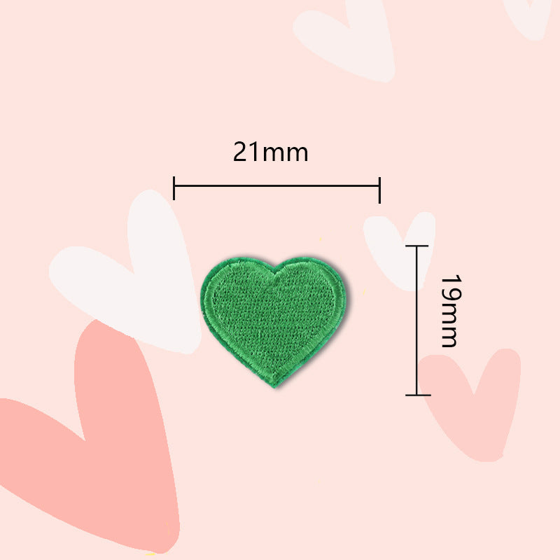 15 Colors Love Heart Self-Adhesive Embroidered Patches 30 Pack(Small + Large)