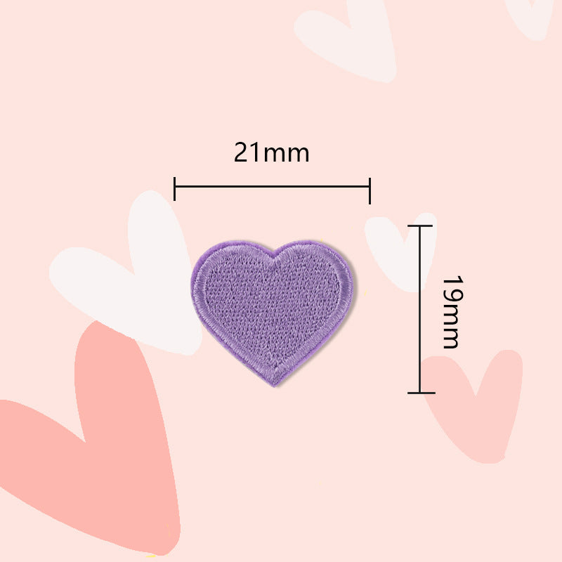 15 Colors Love Heart Self-Adhesive Embroidered Patches 30 Pack(Small + Large)