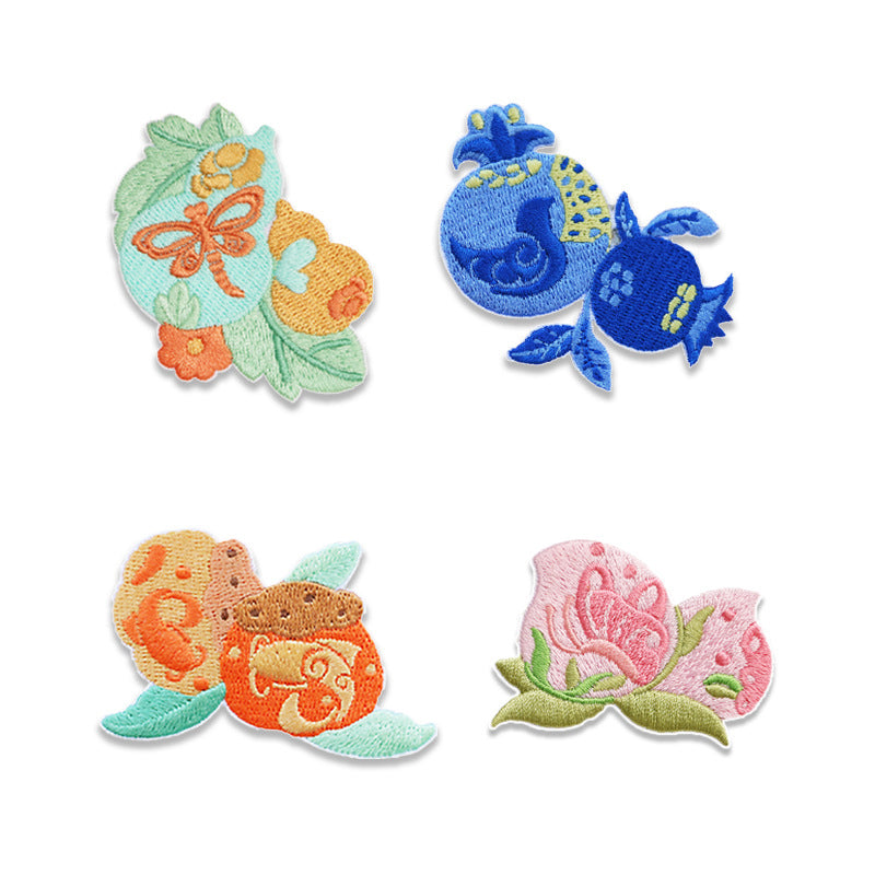 Self-Adhesive Chinese Hanfu Decoration Embroidered Patches 4 Pack