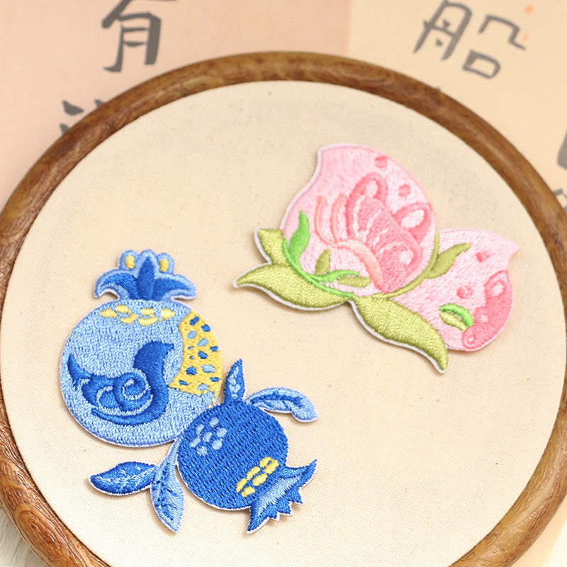 Self-Adhesive Chinese Hanfu Decoration Embroidered Patches 4 Pack