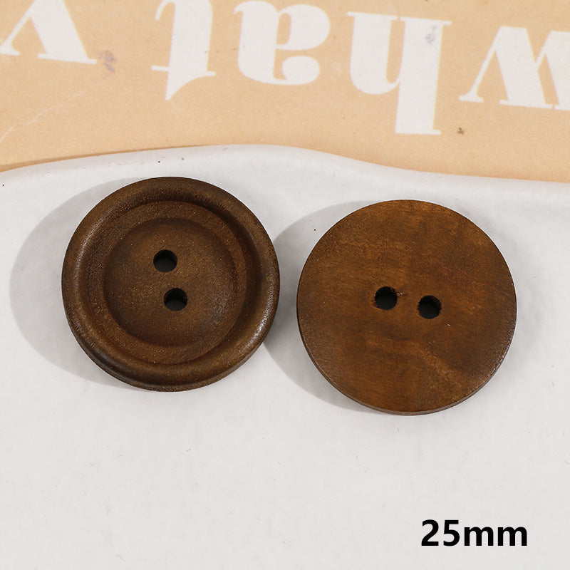Wooden Small Panda and Fish Round Two-hole Buttons 20 Pack(10 Styles)