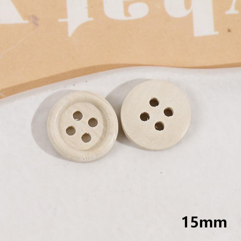 Wooden Small Panda and Fish Round Two-hole Buttons 20 Pack(10 Styles)