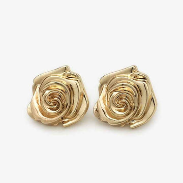 15mm/17.5mm/20mm/22.5mm Gold/Silver 3D Rose Flower Metal Buttons 20pcs