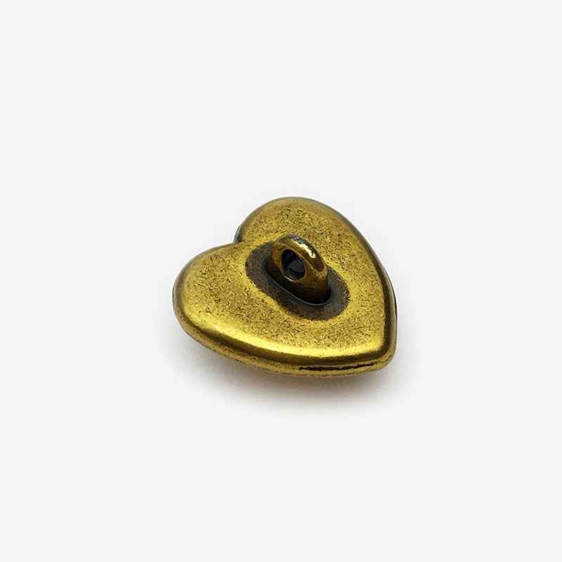 15mm Vintage Red/Purple/Green/Blue/Yellow Metal Heart Buttons 20pcs