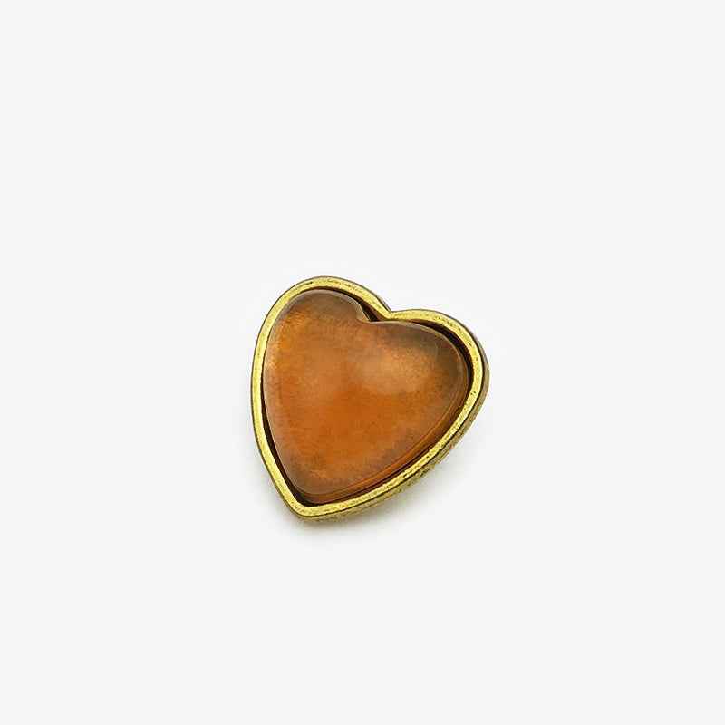 15mm Vintage Red/Purple/Green/Blue/Yellow Metal Heart Buttons 20pcs