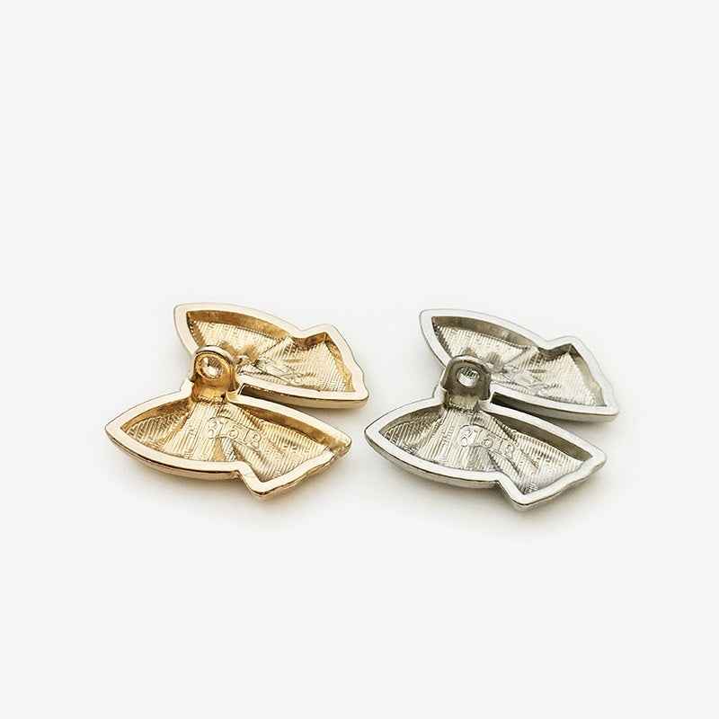 Vintage Gold/Silver/Bronze 3D Bow Buttons for Women's Dresses,30-Pack