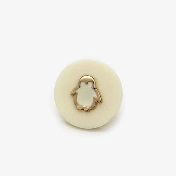 17.5mm/22.5mm/25mm Beige/Black Penguin Resin-Metal Shank Buttons 20pcs