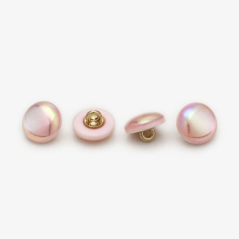 11mm Round Resin Metal Buttons with Laser Pearl Effect 50pcs