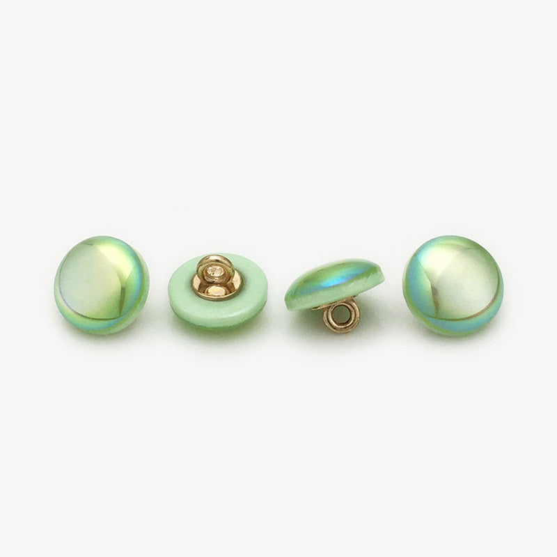 11mm Round Resin Metal Buttons with Laser Pearl Effect 50pcs