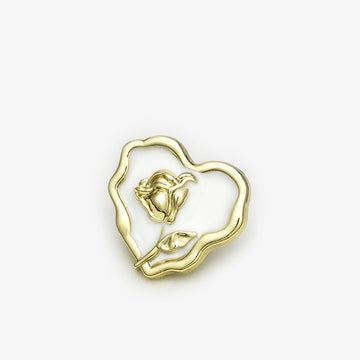 Gold White Silver Black Irregular Heart Rose Metal Button 20pcs