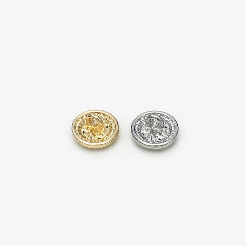 11mm Gold Silver Metal Four Leaf Clover Diamond Shirt Buttons 20pcs