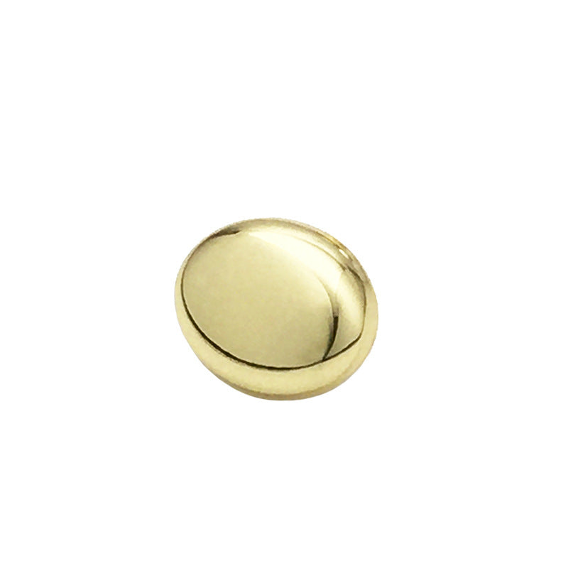 11mm Gold Silver Glossy Oval Hand-Sewn Metal Shirt Buttons 20pcs