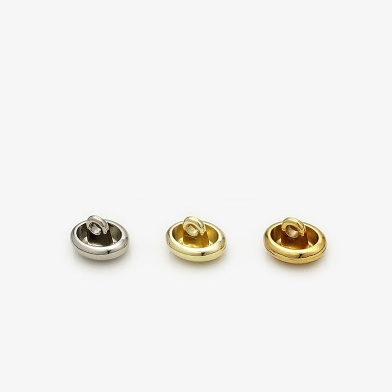 11mm Gold Silver Glossy Oval Hand-Sewn Metal Shirt Buttons 20pcs