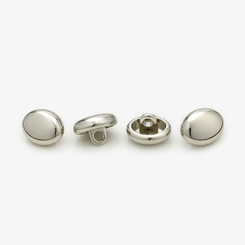 11mm Gold Silver Glossy Oval Hand-Sewn Metal Shirt Buttons 20pcs
